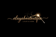 Sur fond noir le titre elayaboutique avec une baguette magique