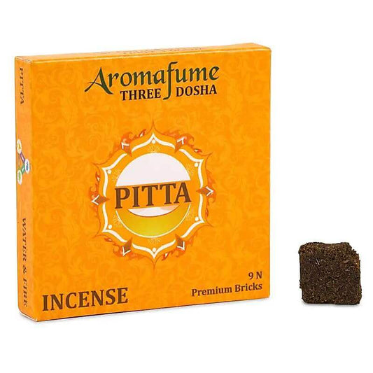 Aromafume Pitta Dosha incense bricks in orange packaging, 40g, offering natural, non-toxic fragrance without combustion.