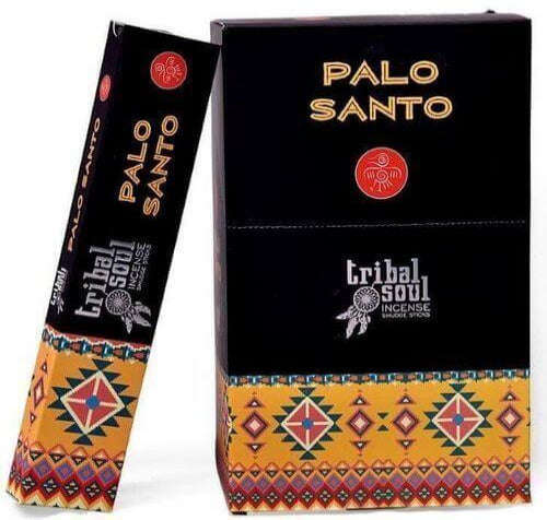 Encens Tribal Soul Palo Santo 15 g, un produit de purification et apaisement, packaging coloré et traditionnel.