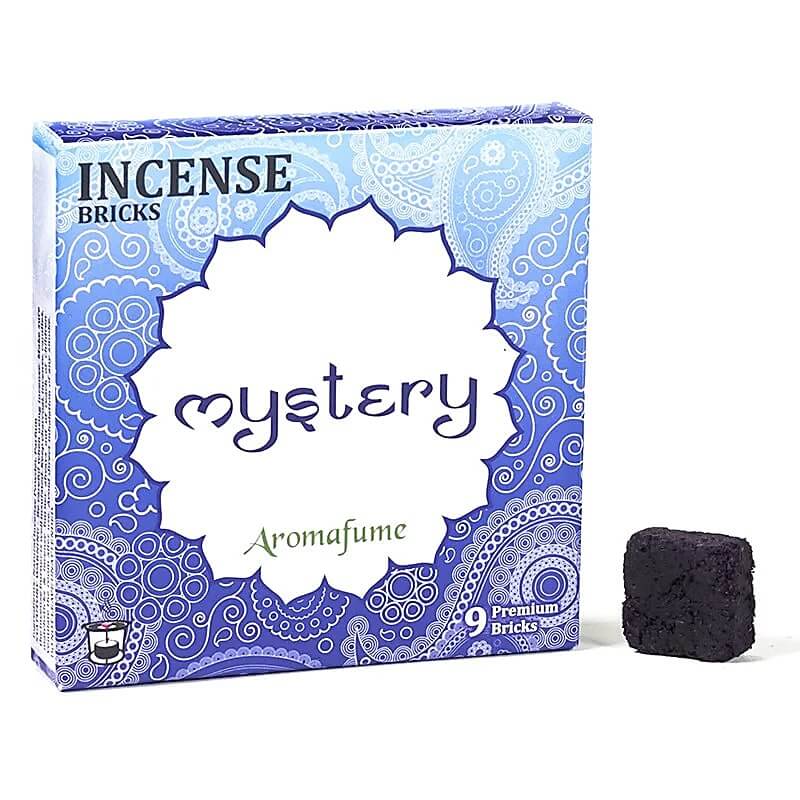 Aromafume Mystery incense bricks package with a natural, non-toxic incense brick, ideal for aromatic relaxation.