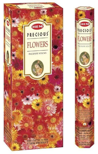 HEM Precious Flowers incense sticks 20g pack, promoting relaxation, concentration, and inner peace. Perfect for a soothing atmosphere.